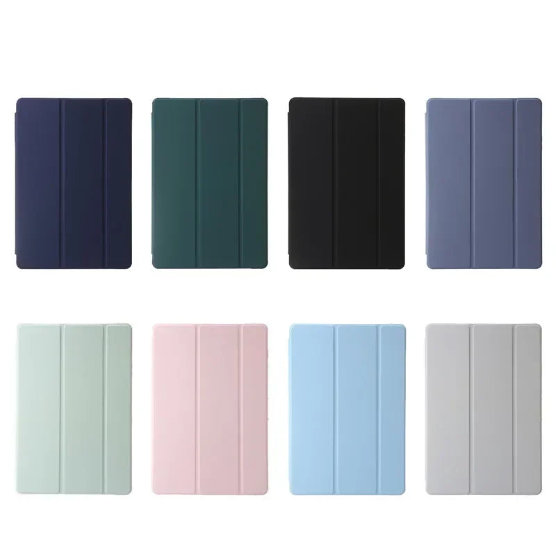 For Samsung Tab S7 FE S8 S10 S9 Plus Case with Pencil Holder Trifold Acrylic Clear Back Hard Cover For Galaxy Tab S9 FE S8 Case