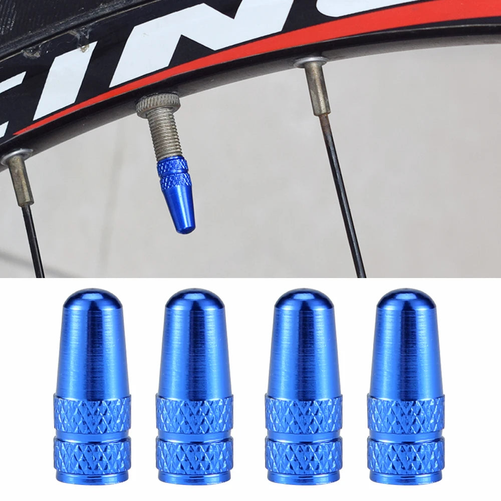 4Pcs/Set Aluminum Alloy Road MTB Track Racing Bike Tube Tyre Bicycle Tire Wheel French Valve cap Presta AIR Valve Caps