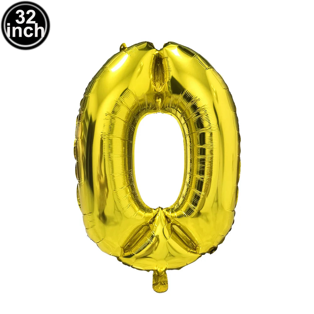 Multi Color Large Numbers 6 Balloon 32Inch 1 2 3 4 5 6 7 8 9 Birthday Ball Red Digit Bachelorette Balloons Figure Golob Balloons
