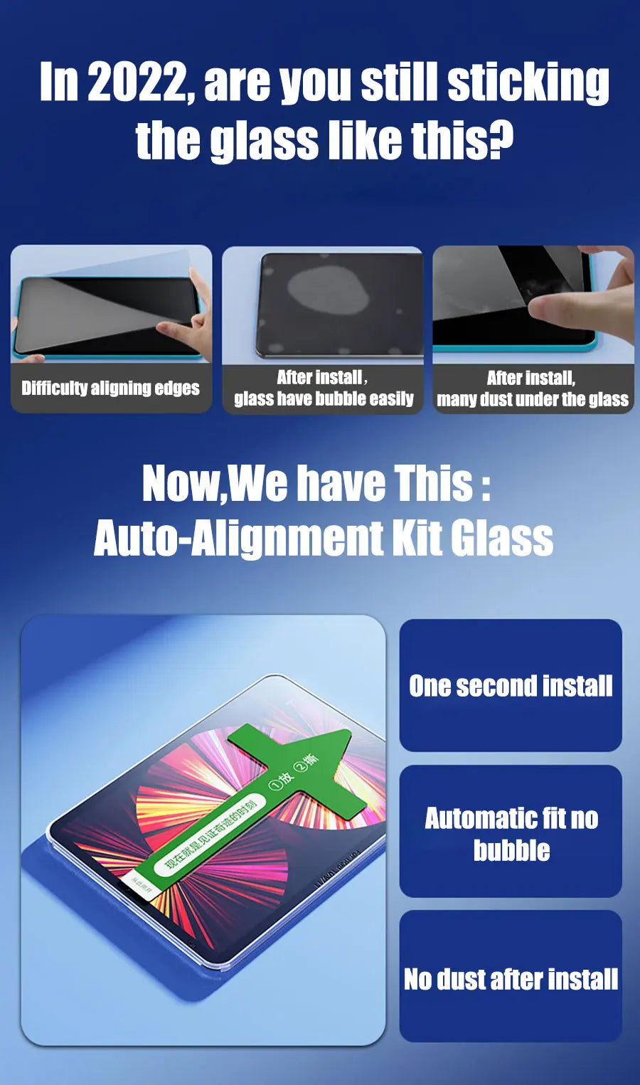 Auto Alignment Kit Tempered Glass For Ipad Pro 11 12.9 10 9 8 7 Air 5 4 3 2 13 Screen Protector For Ipad Mini 6 5 4 Gen Th Film