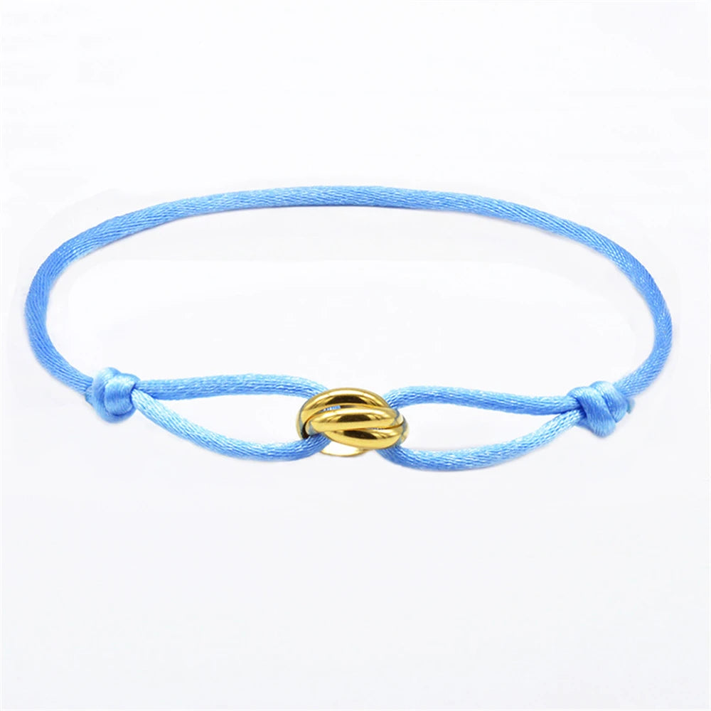 Luxury Unisex Bracelet 3 Metal Buckle Hand Chain Adjustable Men's Rope Bracelet for Women Jewelry Gifts