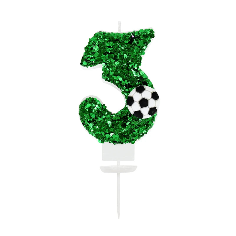 0-9 Number Soccer Cake Candles Kids Sports Theme Football Birthday Party Decoration Favors Cupcake Topper Cake Decor Supplies