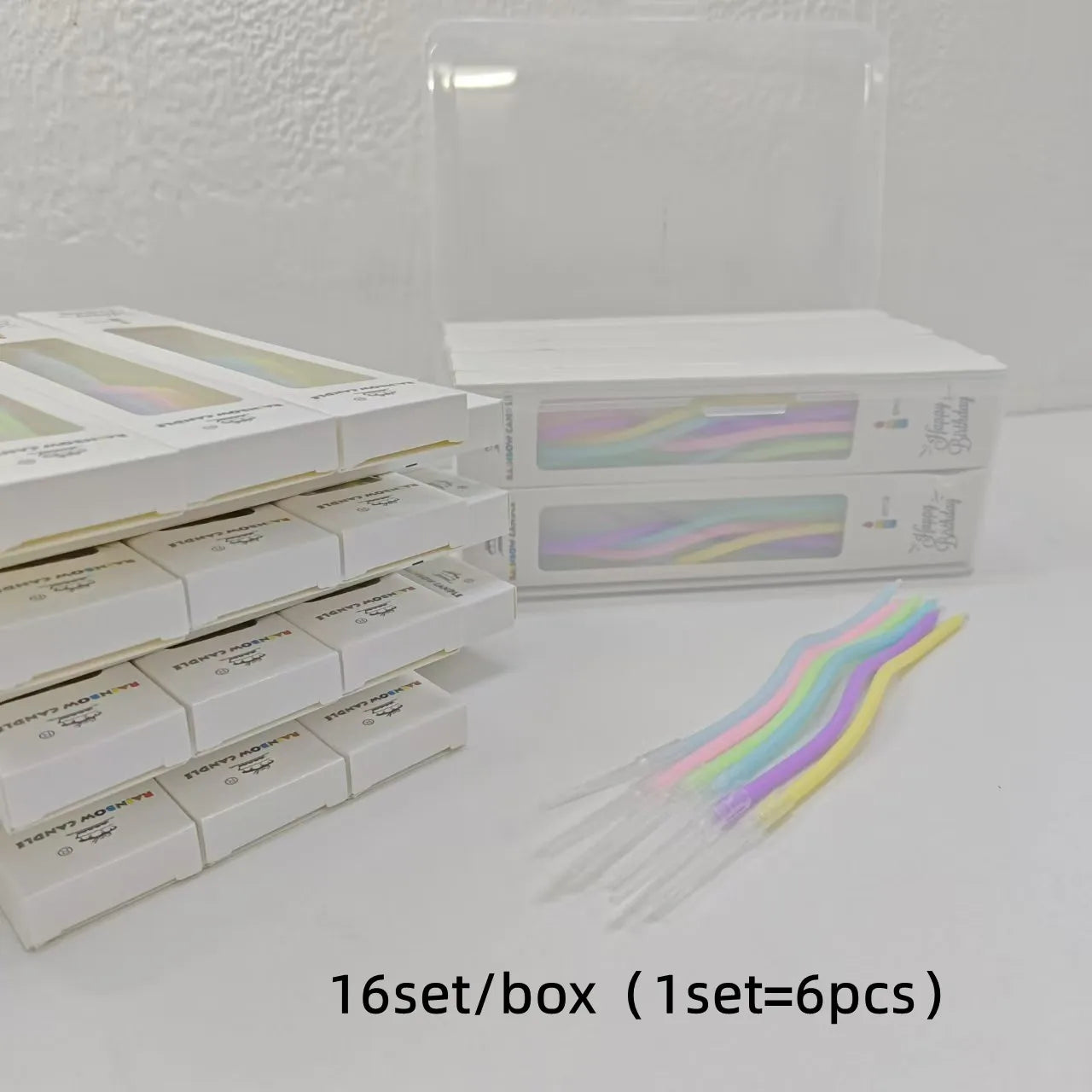6/120/96Pcs Curved Cake Candles Birthday Baby Shower Gender Reveal Cupcake Decorating Candle Toppers Wedding Party Decorative