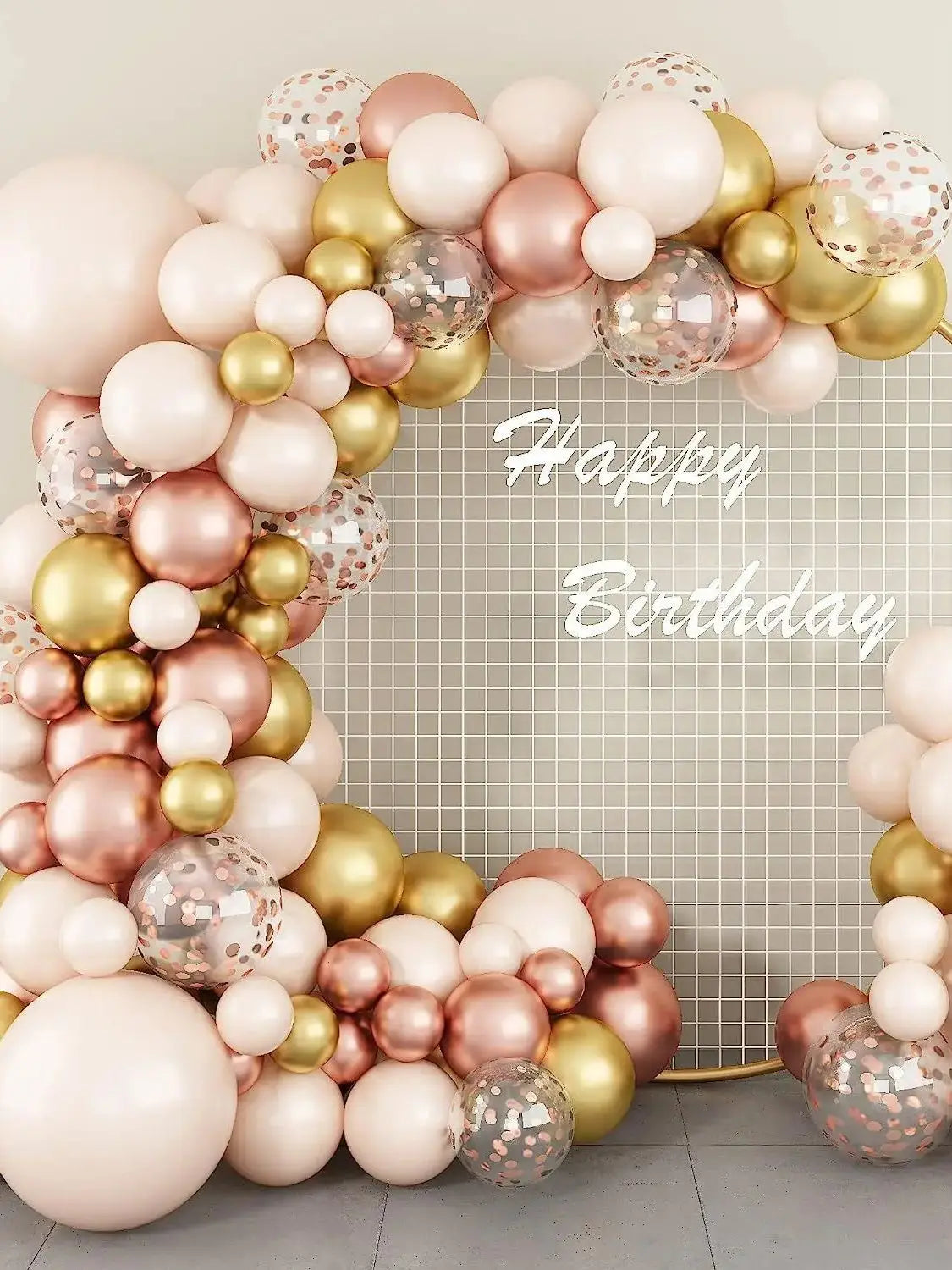 Retro Pink Gold Balloon Garland Arch Kit Wedding Birthday Ballon 1st Birthday Party Decoration Kids Baby Shower Latex Baloons