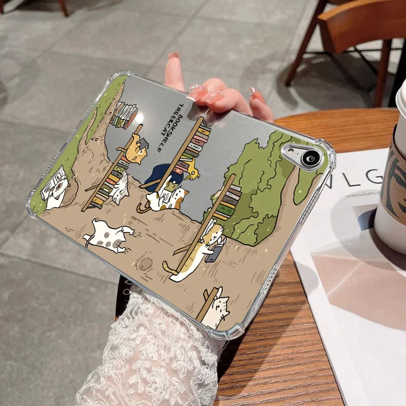 For Samsung Galaxy Tab S9 S8 S7 S10 Plus FE 12.4 inch Tab A8 10.5 SM A7 S6 Lite P610 10.4 A9 Case Leisure Cats Soft Tablet Cover