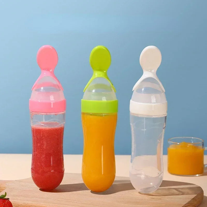 4Pcs Baby Feeding Bottle with Fruit Pacifier Set Baby Spoon Bottle Toddler Fresh Vegetable Fruit Feeder Kids Feeding Supplies