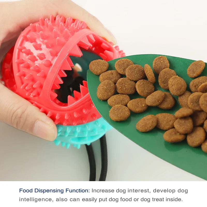 Large Dog Ball Toys Suction Cup Ropes Interactive Leaking Slow Feeder Chew Toy Toothing Clean Big Golden Retriever Pet Supplies