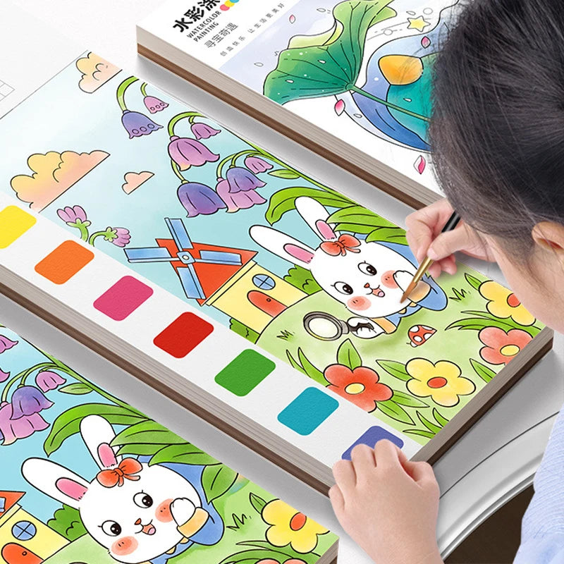 Coloring Books Portable Watercolor Painting Book Graffiti Picture Books Painting Drawing Toys For Children Gift