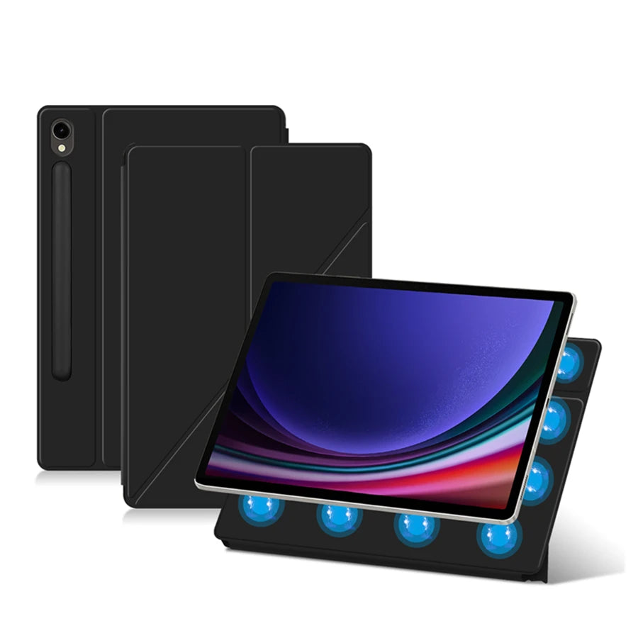 HUWEI Magnetic Case For Samsung Galaxy Tab S9 FE S7 S8 Plus S9FE S7FE S9+ S8+ S8 S9 Ultra Talbet Stand Smart Shell Cover Cases