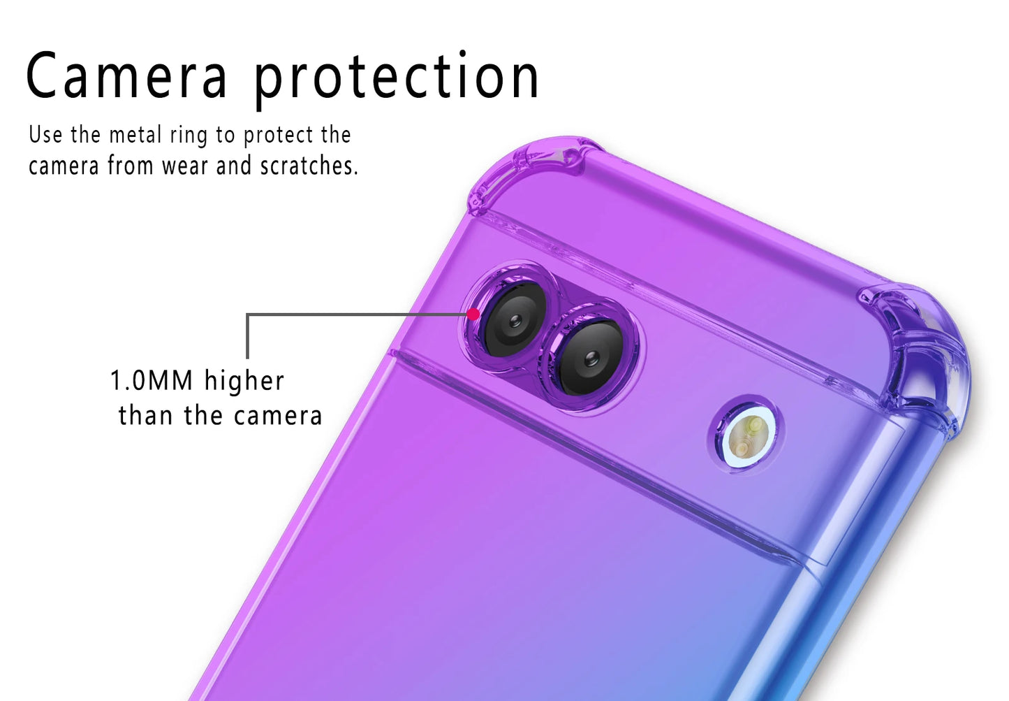 Shockproof Gradient Airbag TPU Case for Google Pixel 9 Pro XL 8A 8 Pro 7A 7 Pro 6A Protective Cover Fundas Coque Capa Shell