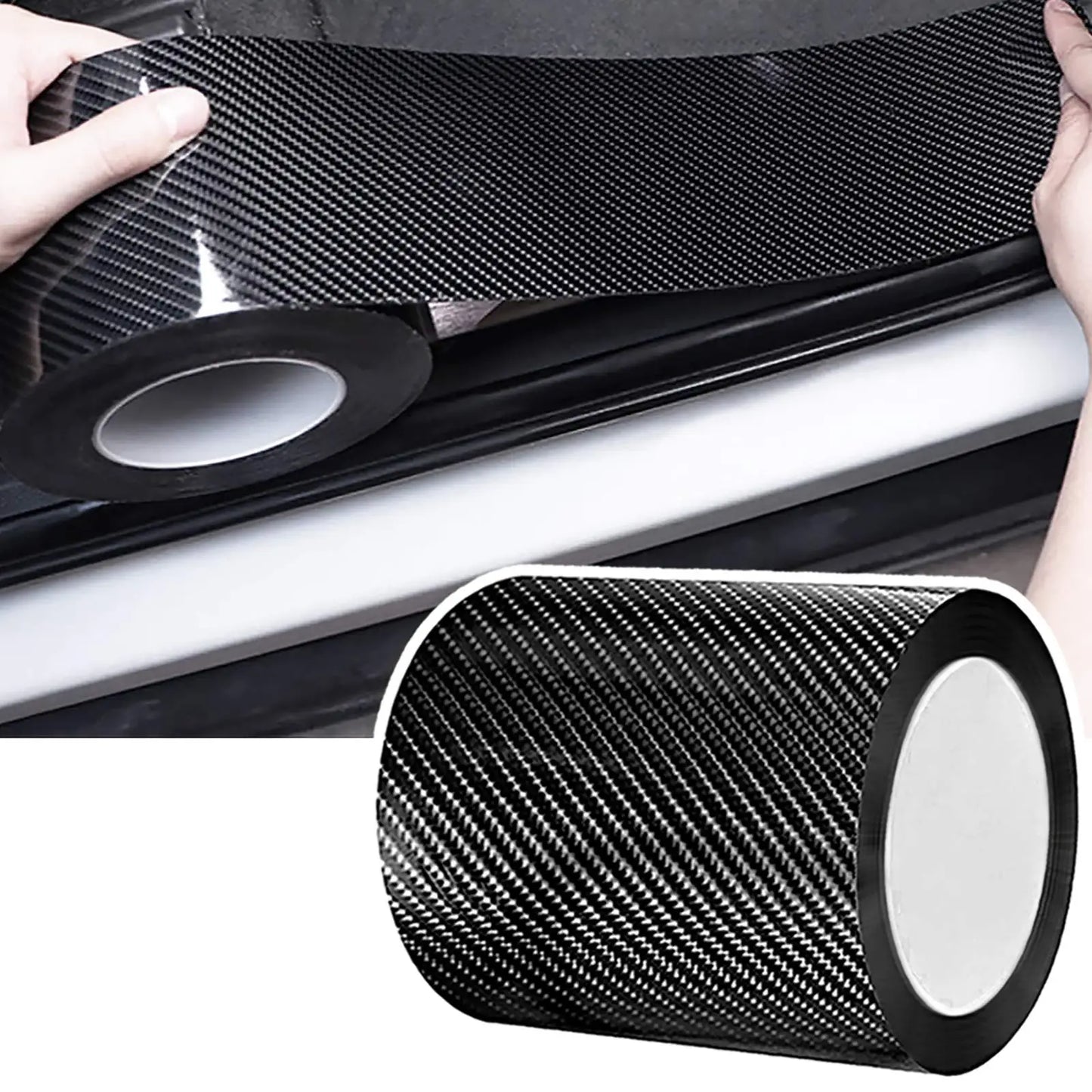 1-10m Nano Carbon Fiber Car 3D Tape Sticker Door Mirror Paste Protector Strip DIY Protection Protective Film Waterproof Adhesive