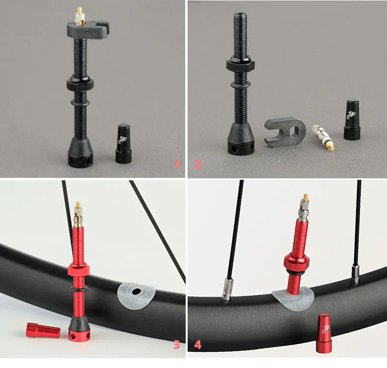 Bicycle F/V Tubeless Valve 44 60 80mm W/Tool Optional For Gravel Bike Aluminum alloy Pole Brass Core Presta Valve Cycling Parts