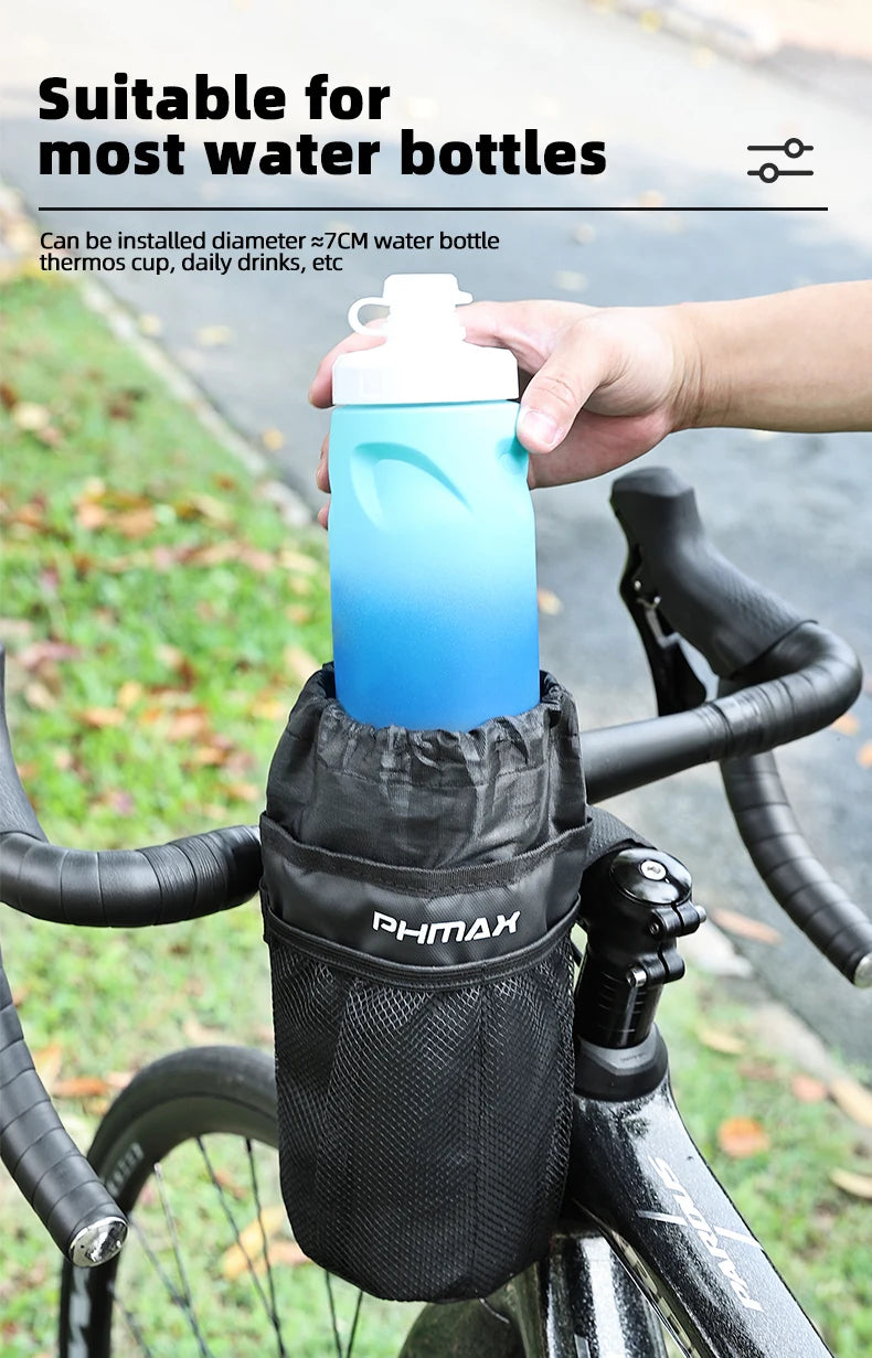 PHMAX Bike Bottle Holder Cycling Water Bottle Carrier Pouch Insulated Kettle MTB Road Bicycle Handlebar Bag Accessories