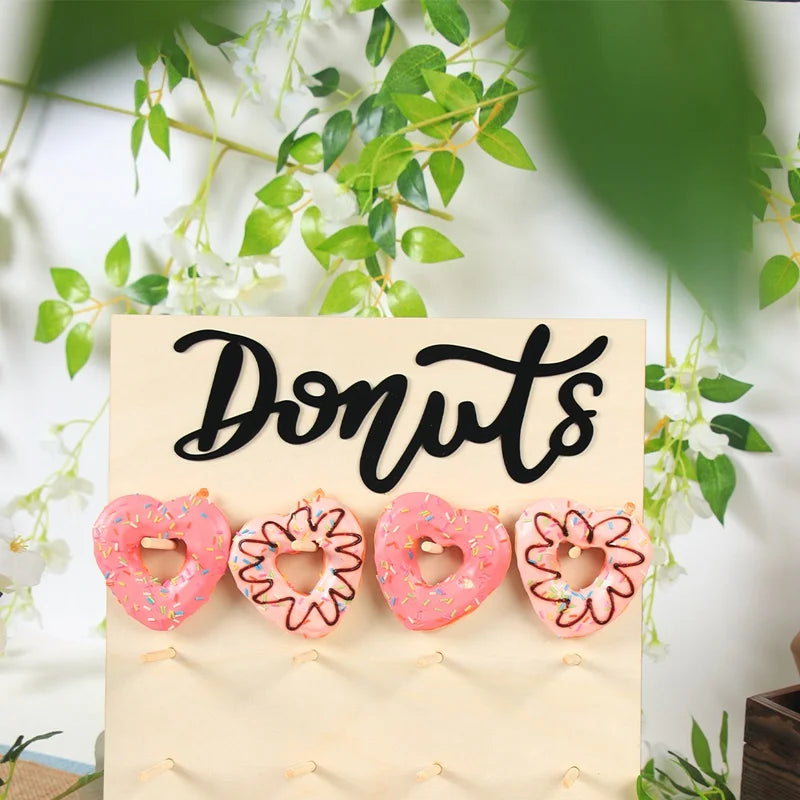Wedding Decoration Wooden Donut Stand Wall Dessert Doughnut Table Holder Wedding Mariage Supplies Kid Birthday Party Baby Shower