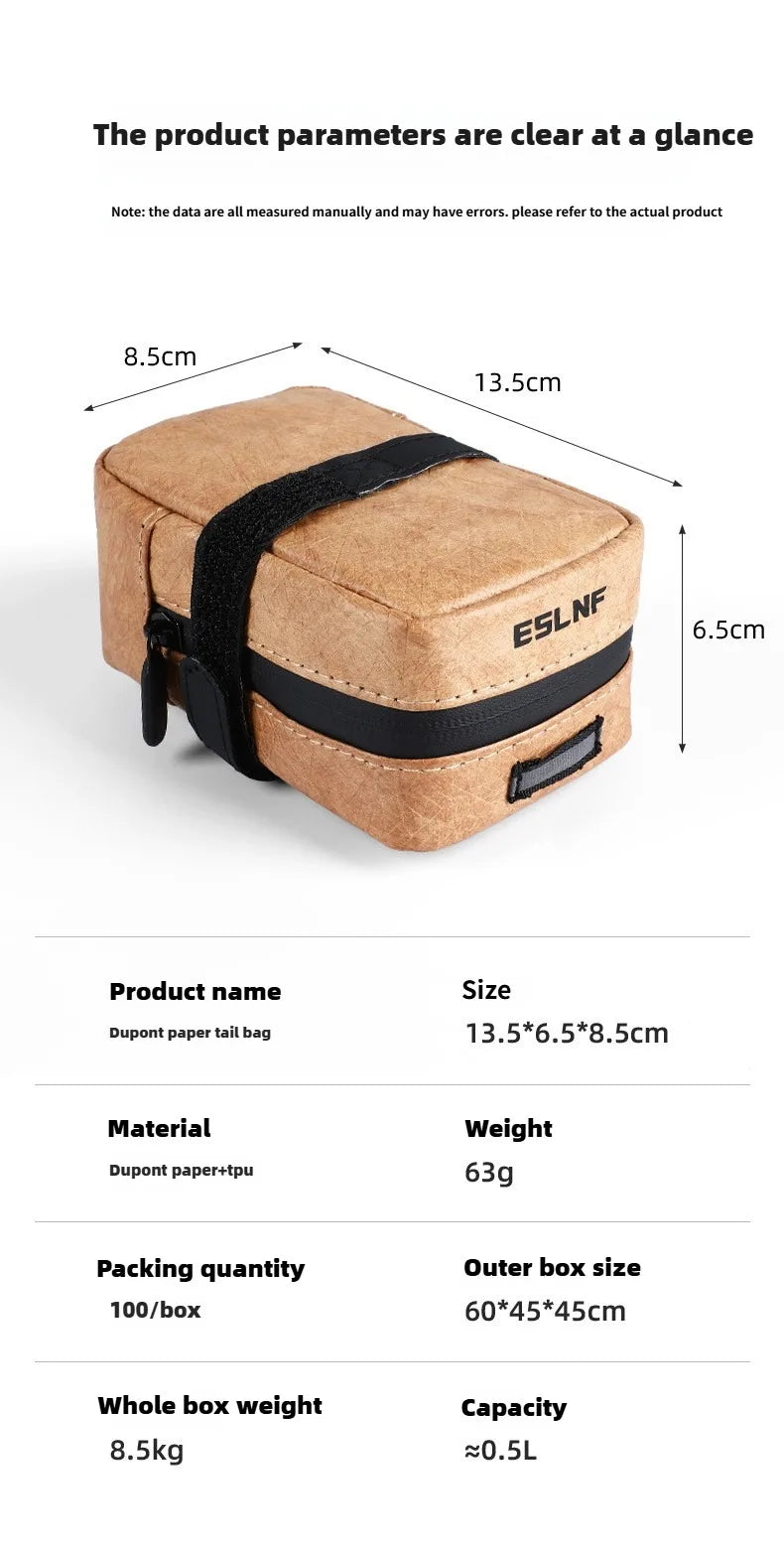 ESLNF Bicycle Bag Tail Rear Cycling Rear Seat DuPont paper Waterproof Saddle Bag MTB Road Bicycle Storage Bag Bike Accessories