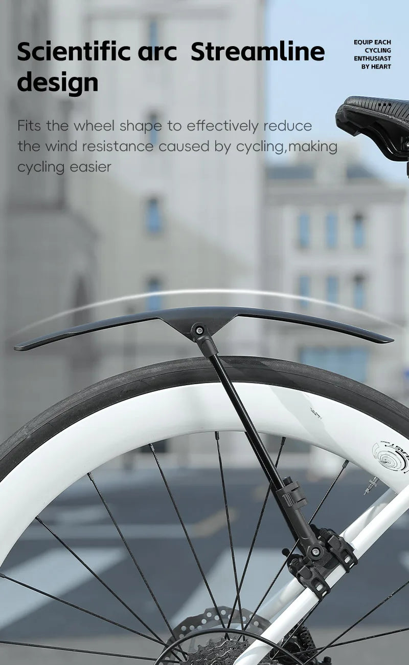 WEST BIKING Road Bike Fender Aerodynamic Lightweight Bicycle Mudguard Set Adjustable Front Rear Mud Protector Bike Accessories