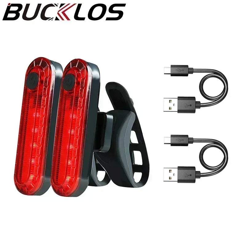 2PCS Bike Taillights USB Rechargeable Rear Lamp Ultra Bright Tail Light 220mAh LED Waterproof Riding Warning Red Bicycle Light
