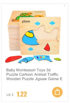 30 Pieces Wooden 3d Puzzles Cartoon Animal Jigsaw Puzzle Board Game Preschool Montessori Educational Toys For Children
