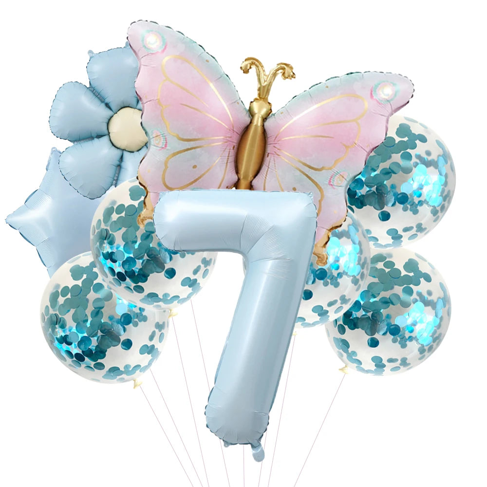 Butterfly Balloons 5th Birthday Decor for Girls Pink Butterfly Foil Balloons for Butterfly Themed Party Wedding Birthday Decors