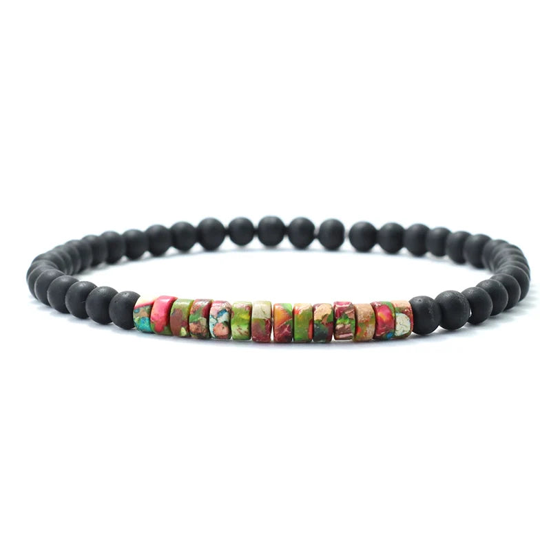 New Minimalist 4mm Bead Bracelet Unisex Emperor Onyx Small Stone Braclet Meditation Yoga Strand Braslet Couple Brazalete Pulsera