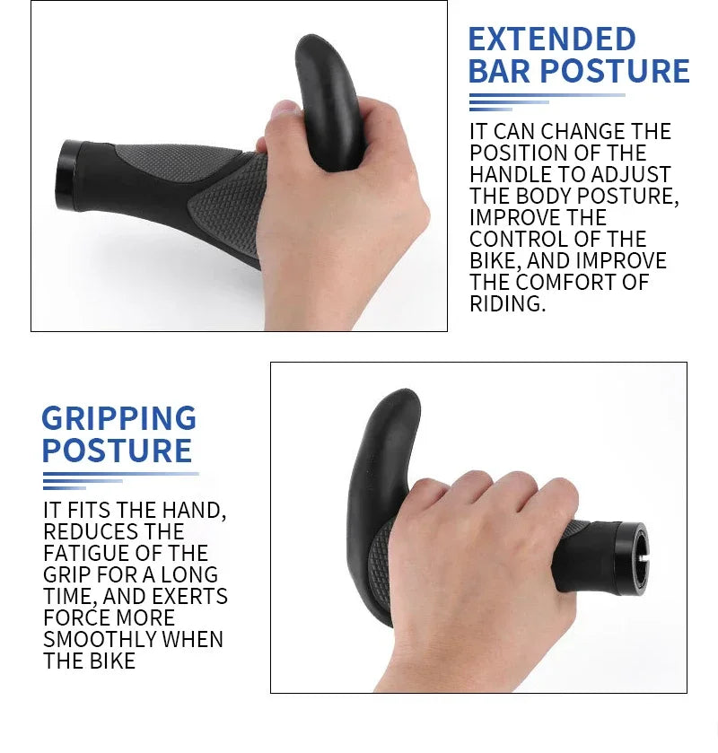 BUCKLOS Bike Handlebar Grips Ergonomics with Extended Bar Non-slip Rubber Bike Grips Durable MTB Cuffs Bicycle Accessories