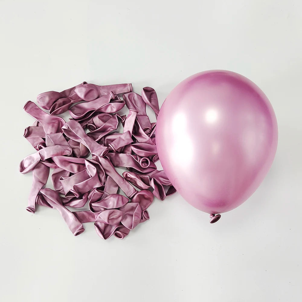 10Inch 10/30/50Pcs Latex Balloon Gold Silver Black Pink Xmax Balloon Wedding Happy Birthday Metallic Chrome Balloon Decoration