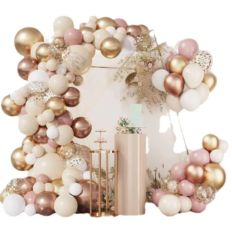 Retro Pink Gold Balloon Garland Arch Kit Wedding Birthday Ballon 1st Birthday Party Decoration Kids Baby Shower Latex Baloons
