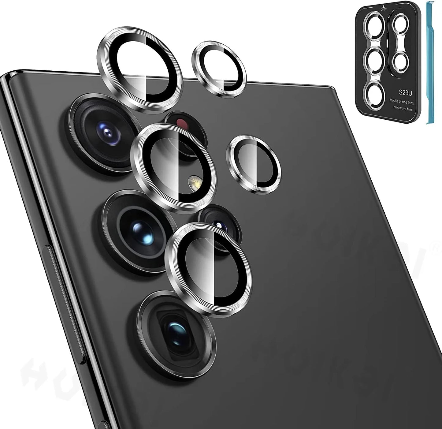 2 PCS for Samsung Galaxy S25 Ultra S24 Plus S23 Camera Lens Protector Tempered Glass Camera Cover Screen Protector Metal Scratch