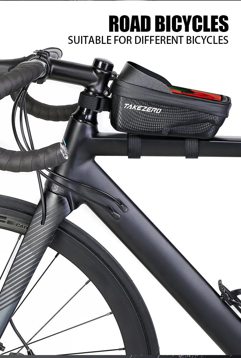 TAKEZERO A2 Mountain Bicycle Bag - Hard Shell EVA Front Bar Bag for Road Bikes, Mobile Phone Handlebar Bag - Cycling Equipment