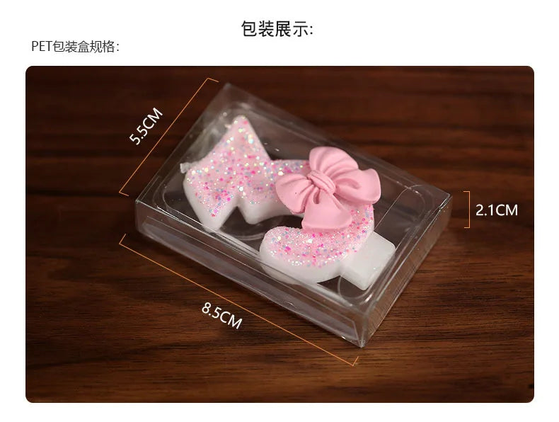 1st Birthday Candle Cake Topper Colours Creative Number 1 Candle Cute Pink Butterfly Digital Candle Birthday Wedding Party Decor