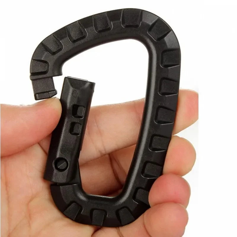 5pcs 8.5cm Tactical Backpack Buckle Fast Tactical Carabiner Plastic Hook D Shape Mosqueton EDC Gear For Outdoor Camping