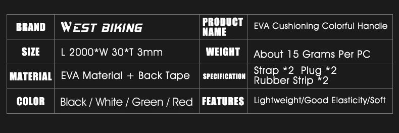 WEST BIKING EVA Bicycle Handlebar Tape Anti-Slip Damping Shock Absorb Wrap Bar Tape Soft Breathable High Tenacity Road Bike Tape