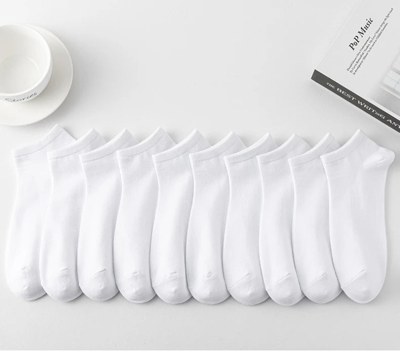 5/6/7/10 Pairs Women/Men Boat Socks Invisible Low Cut Silicone Non-slip Summer No-show Ankle Socks Solid Color Casual Breathable