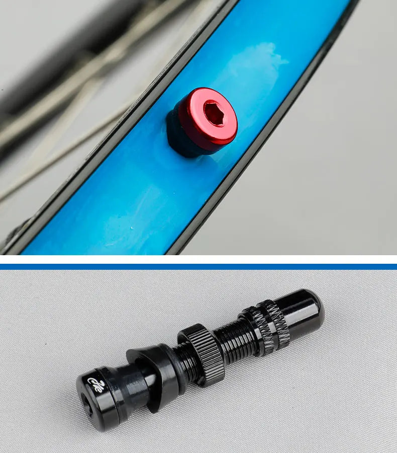 Deemount 2PCS Bicycle Tubeless Schrader Nipple A/V Valves Brass Core CNC Machined Anodized for MTB Road Bike Tubeless Rims