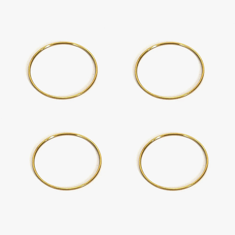 GHIDBK 0.5mm Extremely Thin Stainless Steel Anti-Tarnish Rings for Women Fashion Simple 18K Pvd Gold Plated Ring Office Style