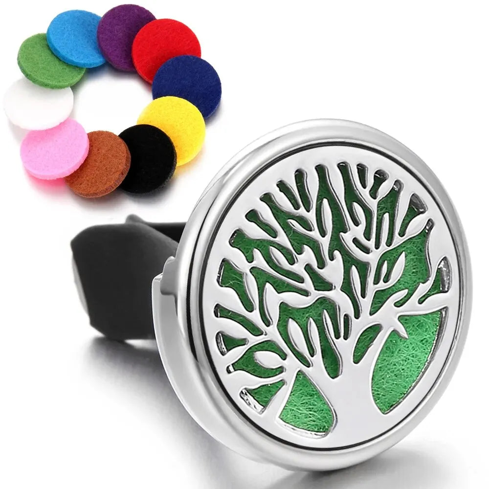 Tree Car Aromatherapy Diffuser Locket Car Clip Perfume Essential Oil Diffuser Car Vent Clip Air Freshener Purifier With Pads