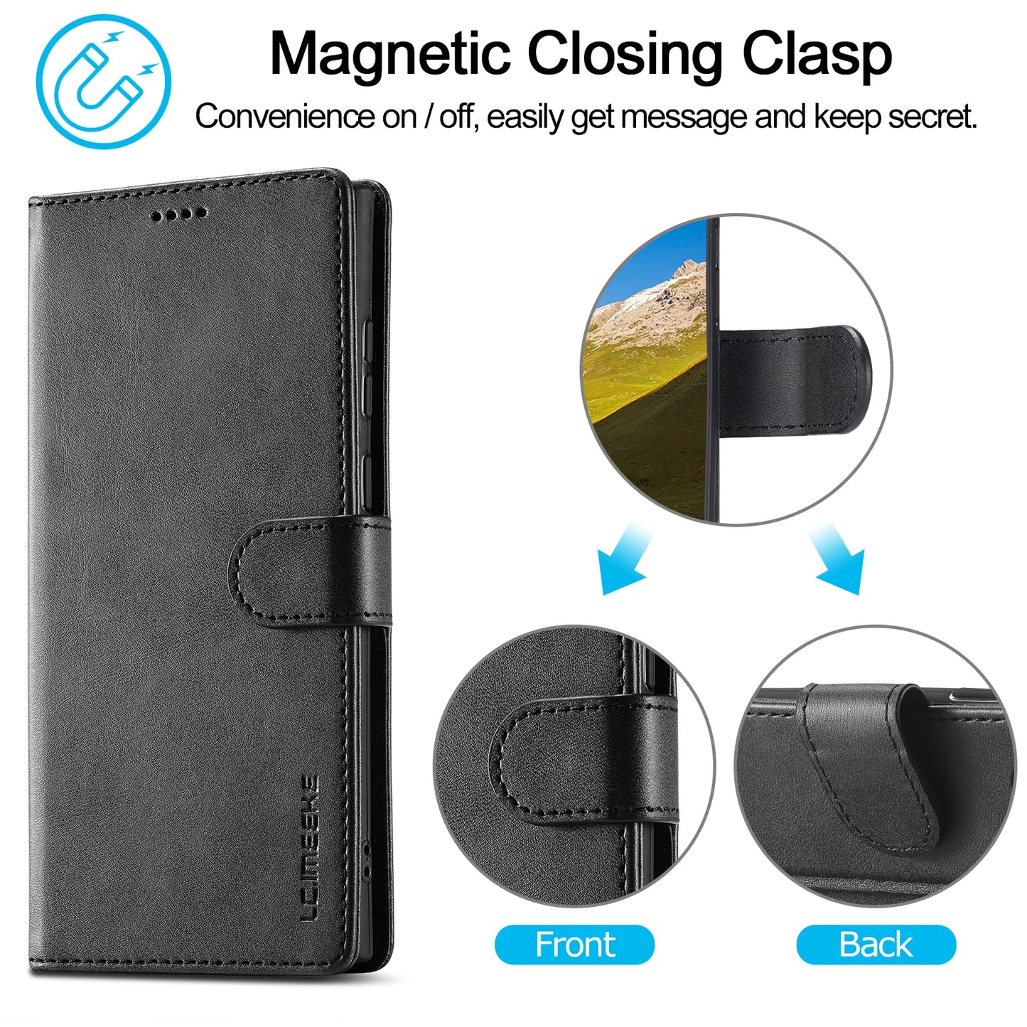 Business Leather Case for Samsung Galaxy S25 Edge Ultra S24 FE S23 Plus 5G Flip Wallet Card Holder Phone Cover