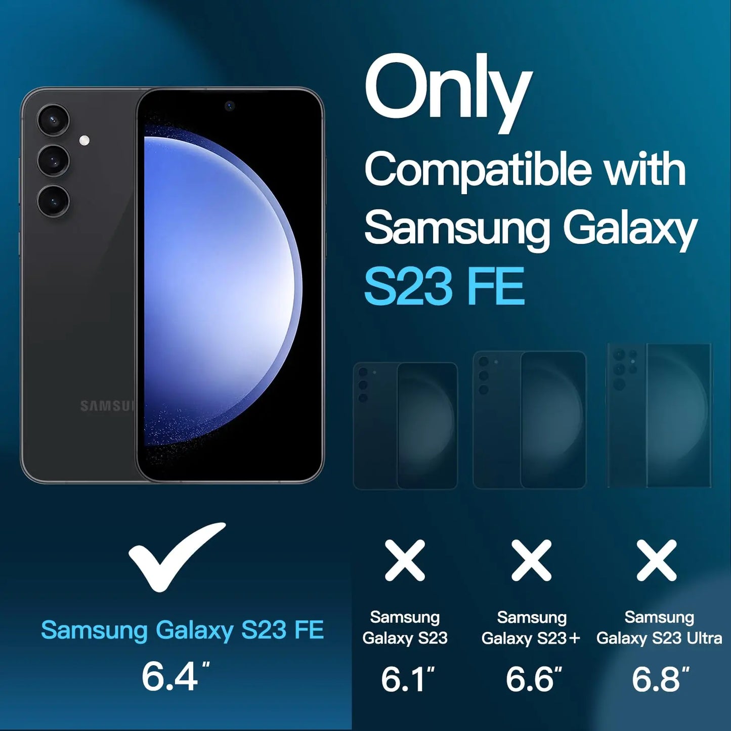 Screen Protector For Galaxy S23 FE Samsung, Tempered Glass Crystal HD 9H High Aluminum Anti Scratch Case Friendly