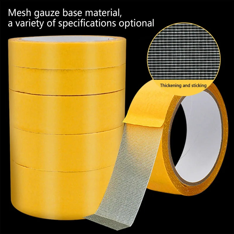 Super Thin Strong Fixation Double Sided Adhesive Tape Heavy Duty Translucent Mesh Waterproof Traceless Powerful Grid Carpet Tape