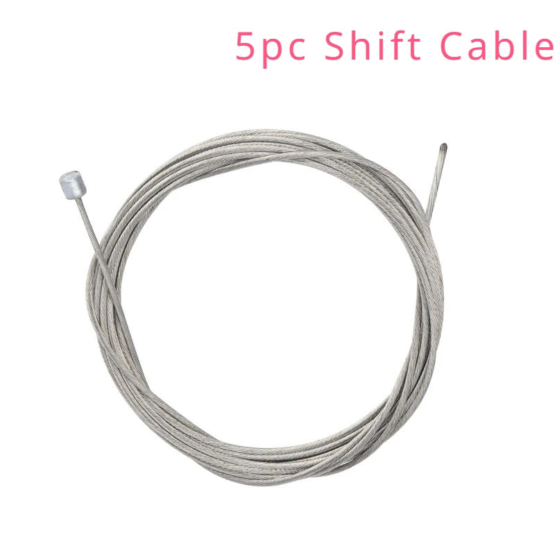 5pcs 1.7/2M MTB Bicycle Brake Line Bike Stainless Steel Gear Shift Cable Road Bike Speed Line Fixed Gear Inner Cable Line Wire
