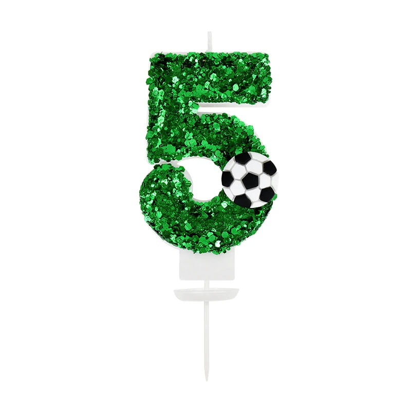 0-9 Number Soccer Cake Candles Kids Sports Theme Football Birthday Party Decoration Favors Cupcake Topper Cake Decor Supplies