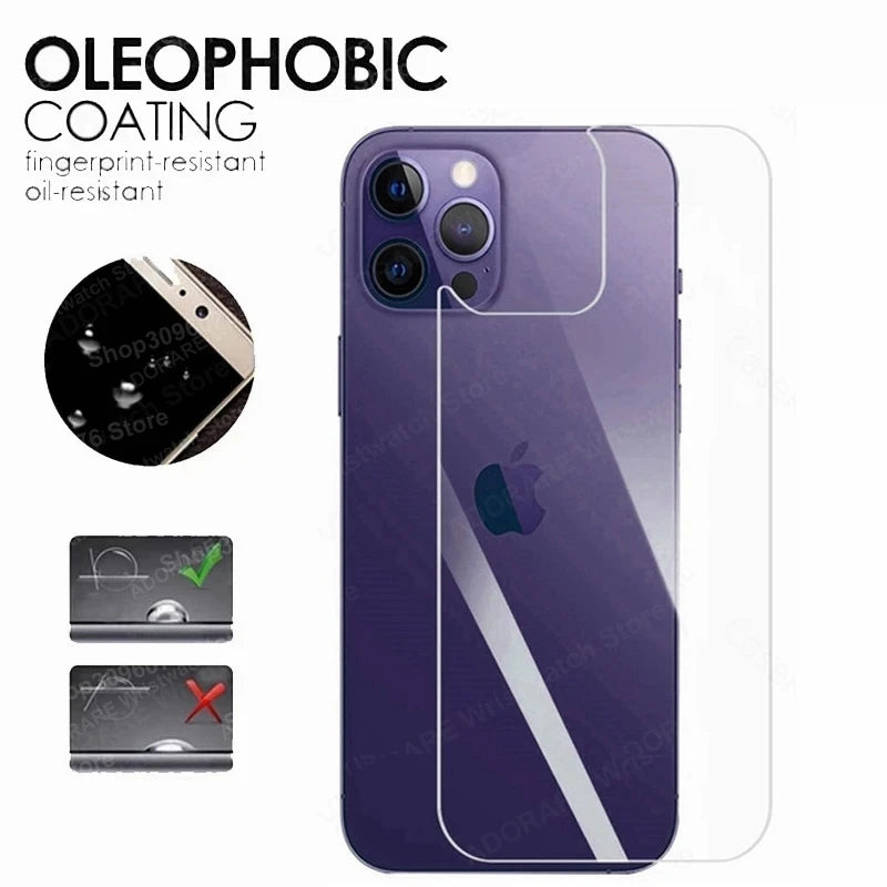 2in1 Back Tempered Glass For iPhone 16 15 14 13 12 Pro Max 15 Plus 15 pro max 16Pro Back Screen Protector With Lens Glass