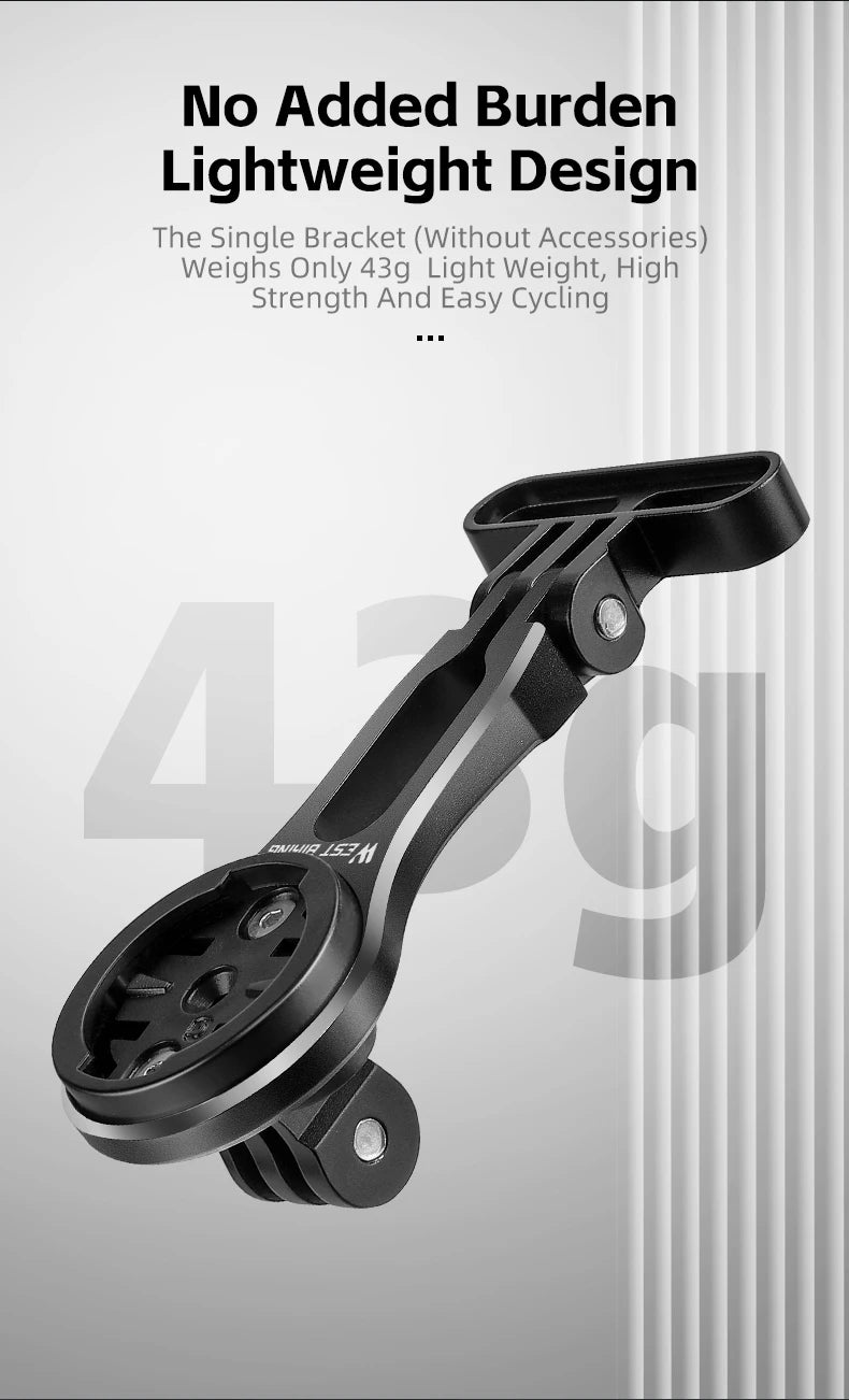WEST BIKING Bike Bracket Front Light Lamp Holder Aluminum Alloy Extension Holder for Bicycle Computer Wahoo Bryton Garmin Bracke