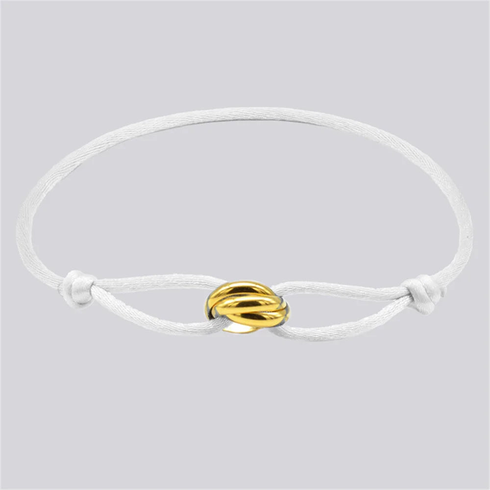 Luxury Unisex Bracelet 3 Metal Buckle Hand Chain Adjustable Men's Rope Bracelet for Women Jewelry Gifts