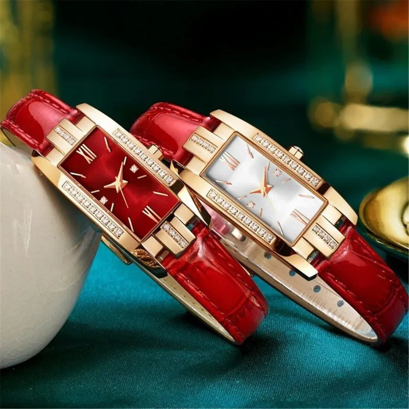 Little Green Watch Women's Watch Diamond Set Quartz Small Square Watch