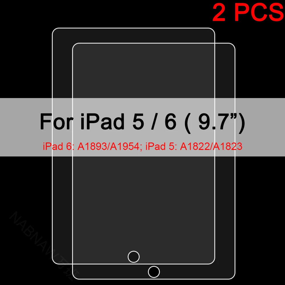 2PCS Tempered Glass Screen Protector for iPad 9 8 7 6 10 Air 5 4 3 2 Mini iPad 10.2 9.7 10. 5 10.9 11 New iPad Pro 2022 2021 20