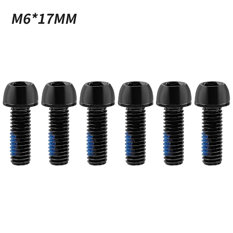 MUQZI 6pcs M6x17mm Disc Brake Caliper Bolts Bike Stem Bolt MTB Crank Arm Screw With Washer Bicycle Parts