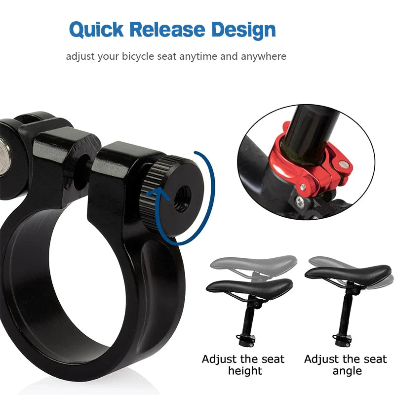 Bike Seat Post Clamp Quick Release Aluminum Alloy Bicycle Seatpost Saddle Lock MTB 31.8mm 34.9mm Cycling Accessories