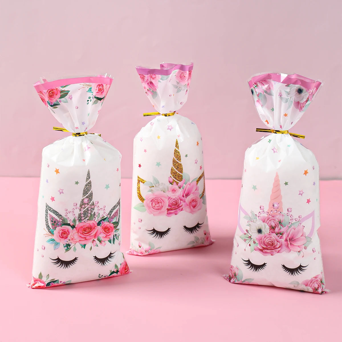 25/50/100pcs Unicorn Theme Candy Packing Bags Unicorn Birthday Party Decoration Kids Baby Shower Wedding Gift Bag Party Supplies