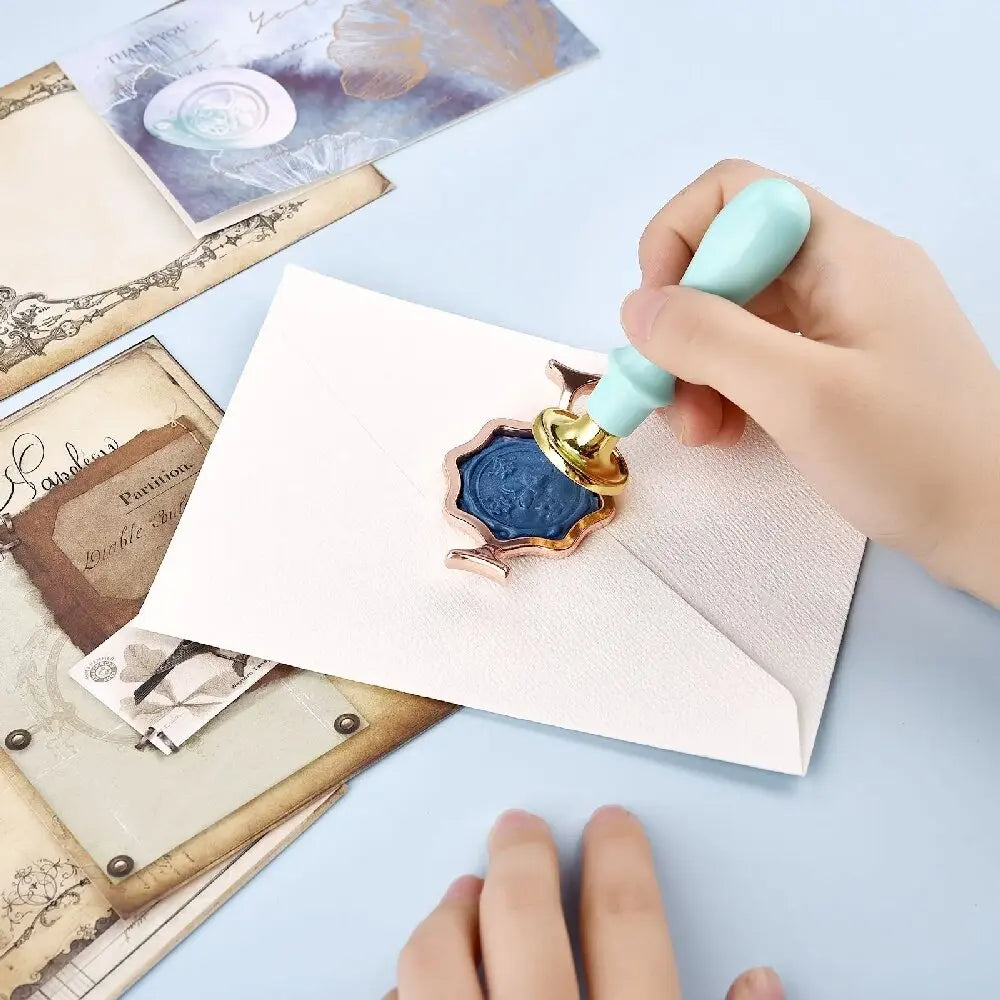 1pc Wax Seal Stamp Metal Mold Round Flower Heart Shape For Card Making Wedding Invitation Birthday Gifts Decoration